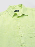Men's Lime 100% Linen Regular Fit Shirt
