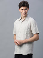 Men's Natural 100% Linen Regular Fit Shirt