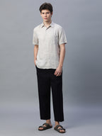 Men's Natural 100% Linen Regular Fit Shirt