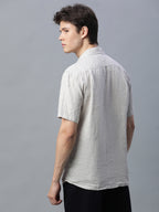 Men's Natural 100% Linen Regular Fit Shirt