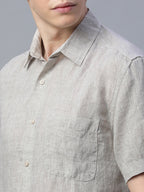 Men's Natural 100% Linen Regular Fit Shirt