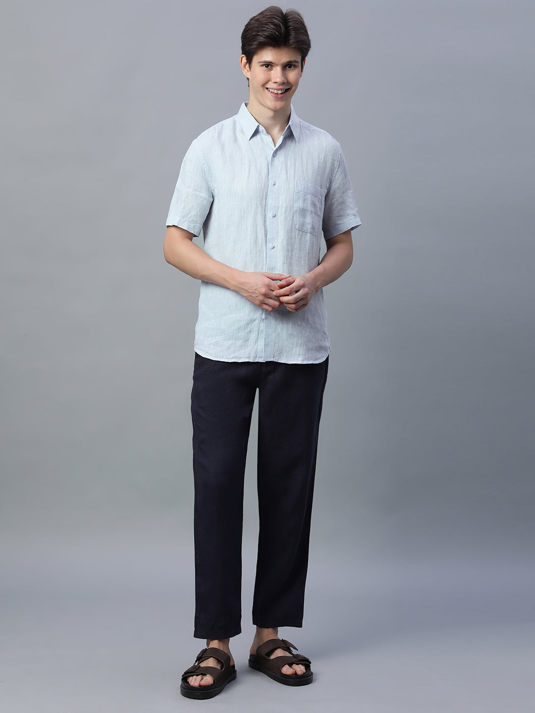 Men's Sky 100% Linen Regular Fit Shirt