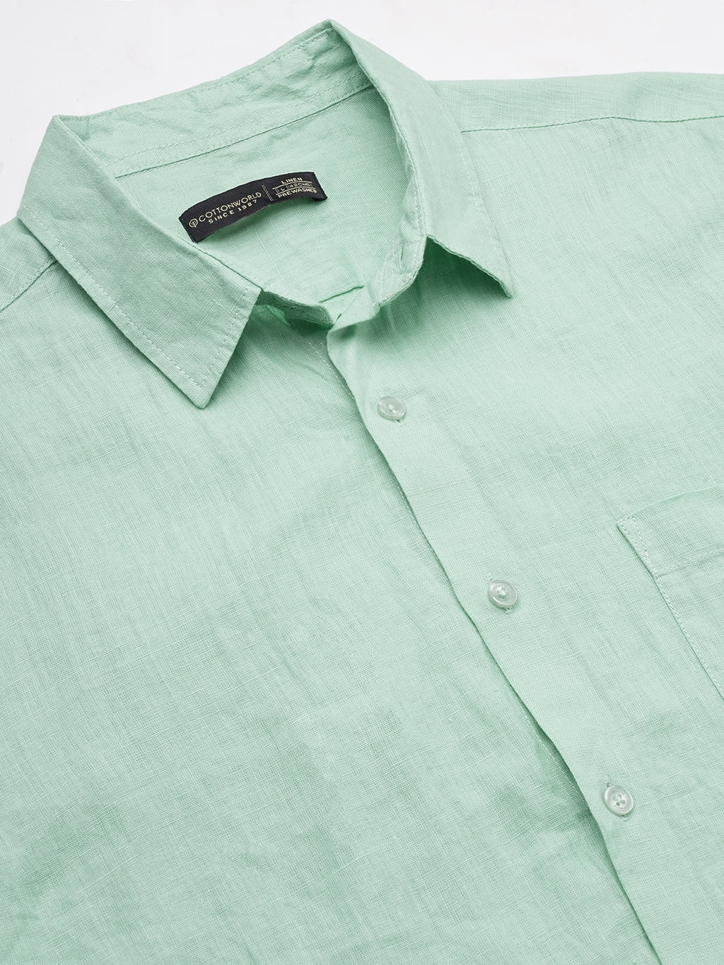 Men's Mint 100% Linen Regular Fit Shirt