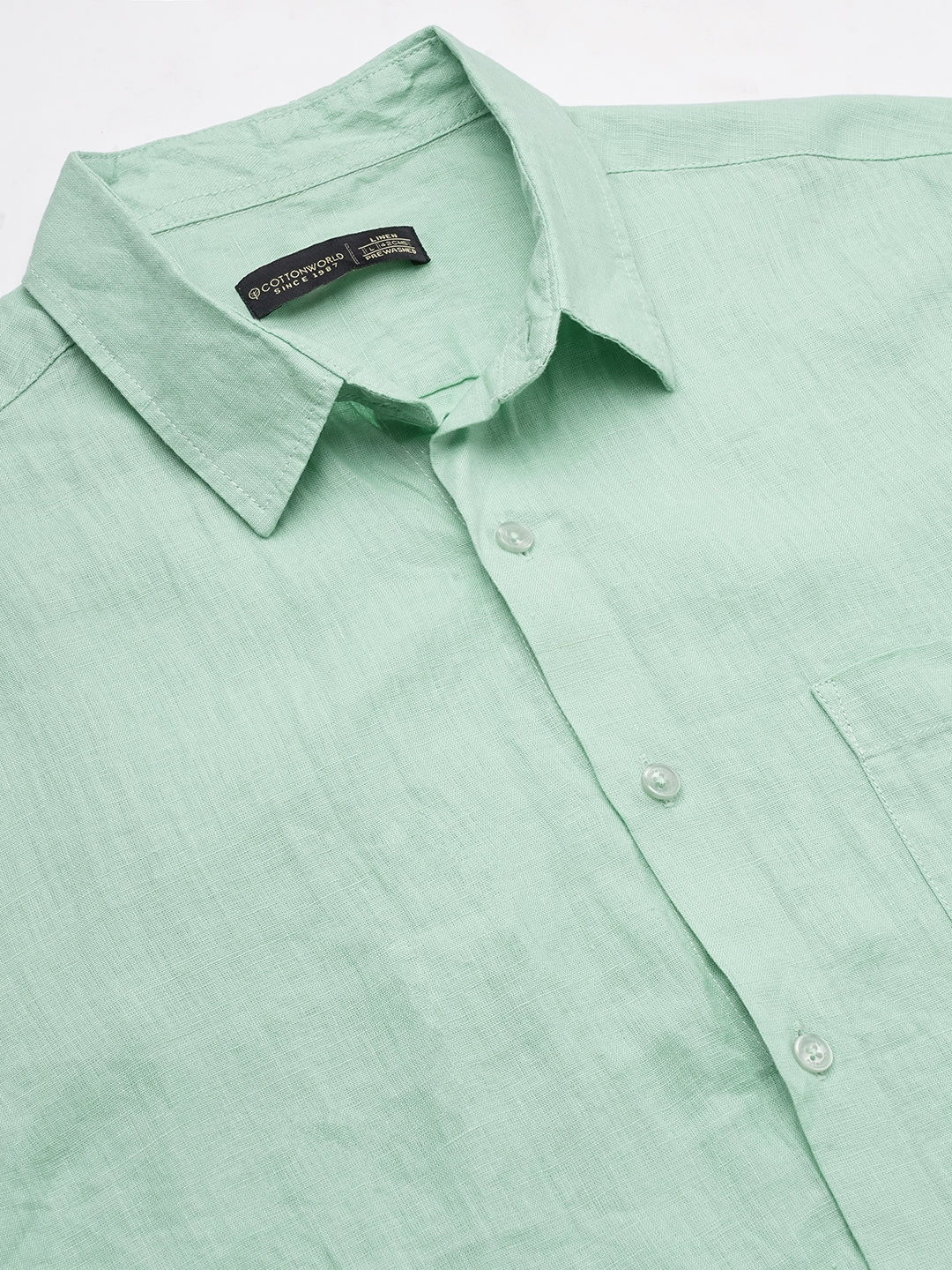 Men's Mint 100% Linen Regular Fit Shirt