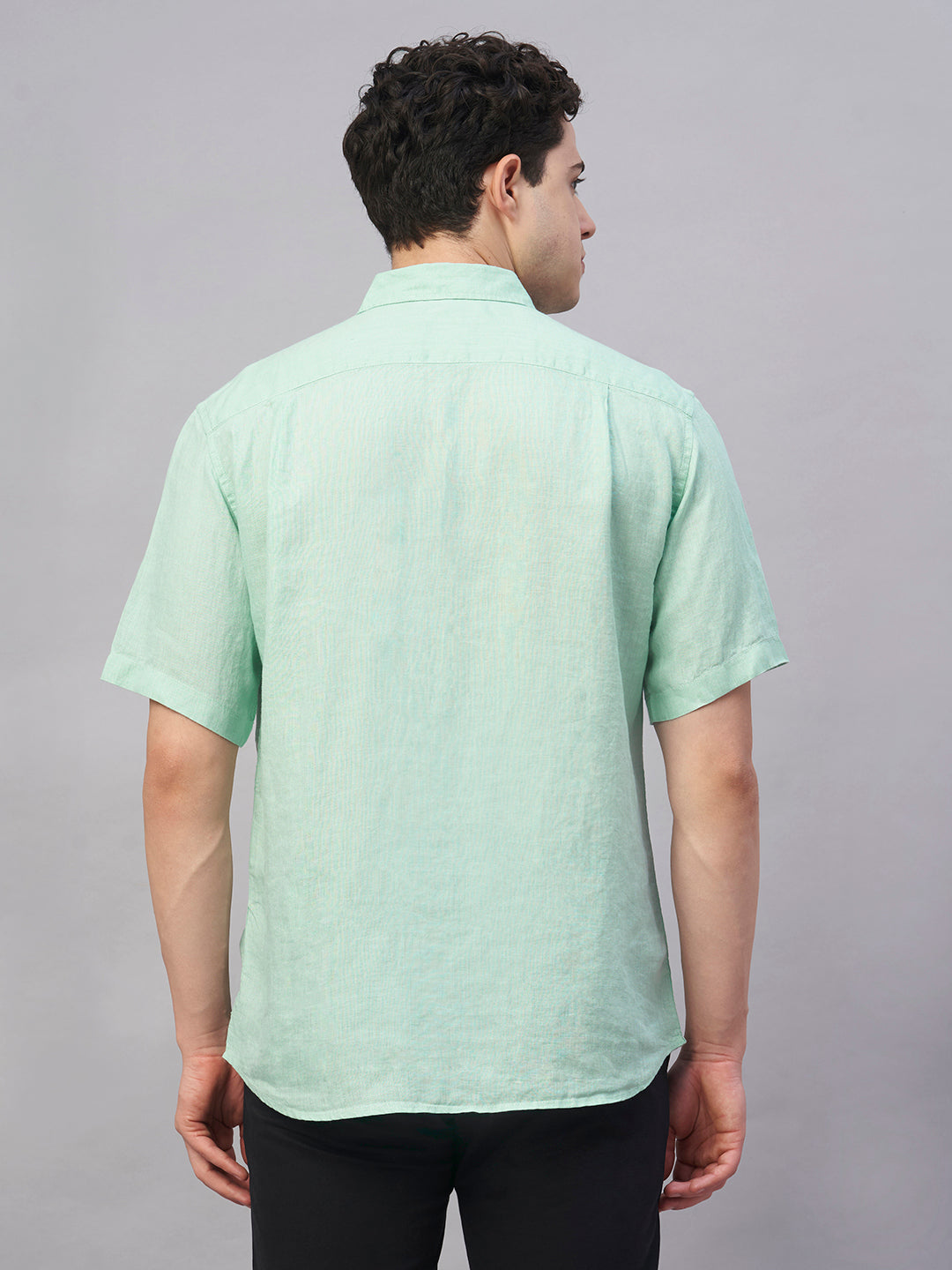 Men's Mint 100% Linen Regular Fit Shirt