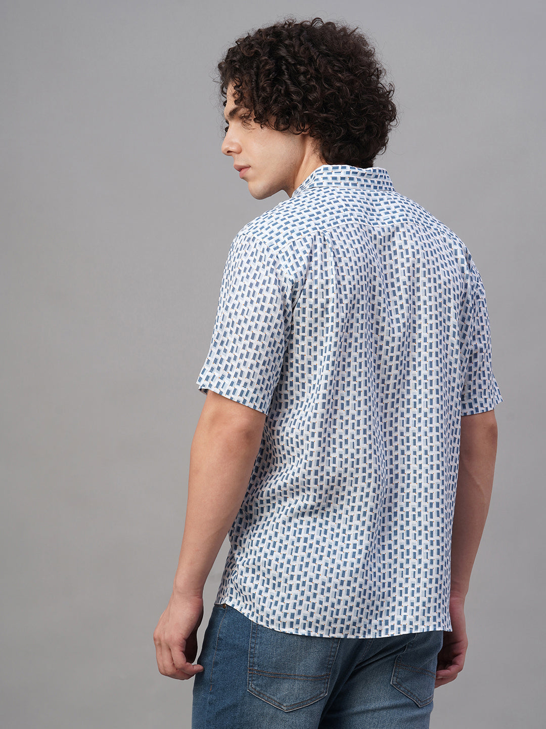 Men's Navy Lyocell Linen Regular Fit Shirt