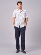 Men's Blue 100% Cotton Regular Fit Shirt