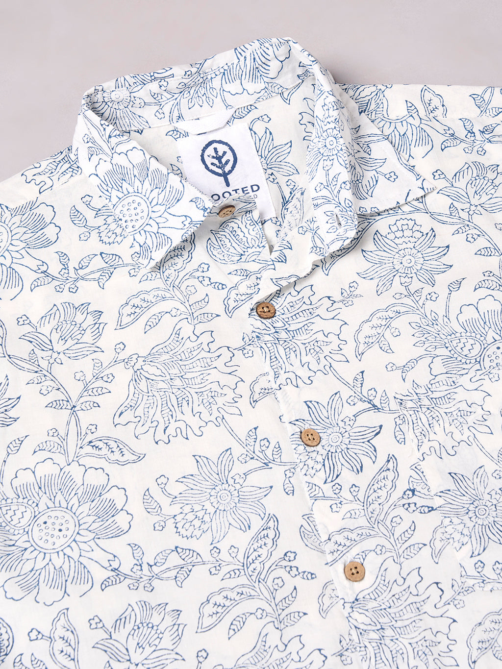 Men's Blue 100% Cotton Regular Fit Shirt