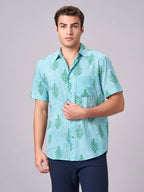 Men's Green 100% Cotton Regular Fit Shirt