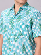 Men's Green 100% Cotton Regular Fit Shirt