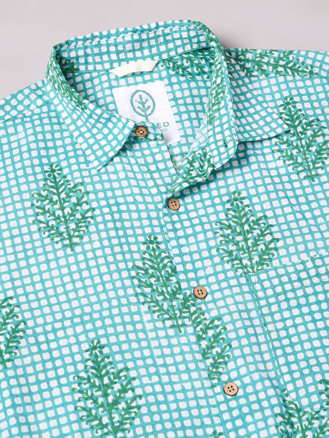 Men's Green 100% Cotton Regular Fit Shirt