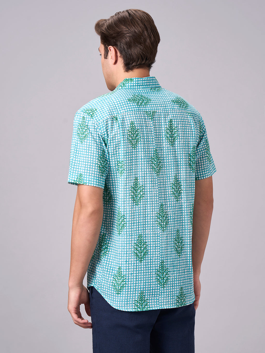 Men's Green 100% Cotton Regular Fit Shirt