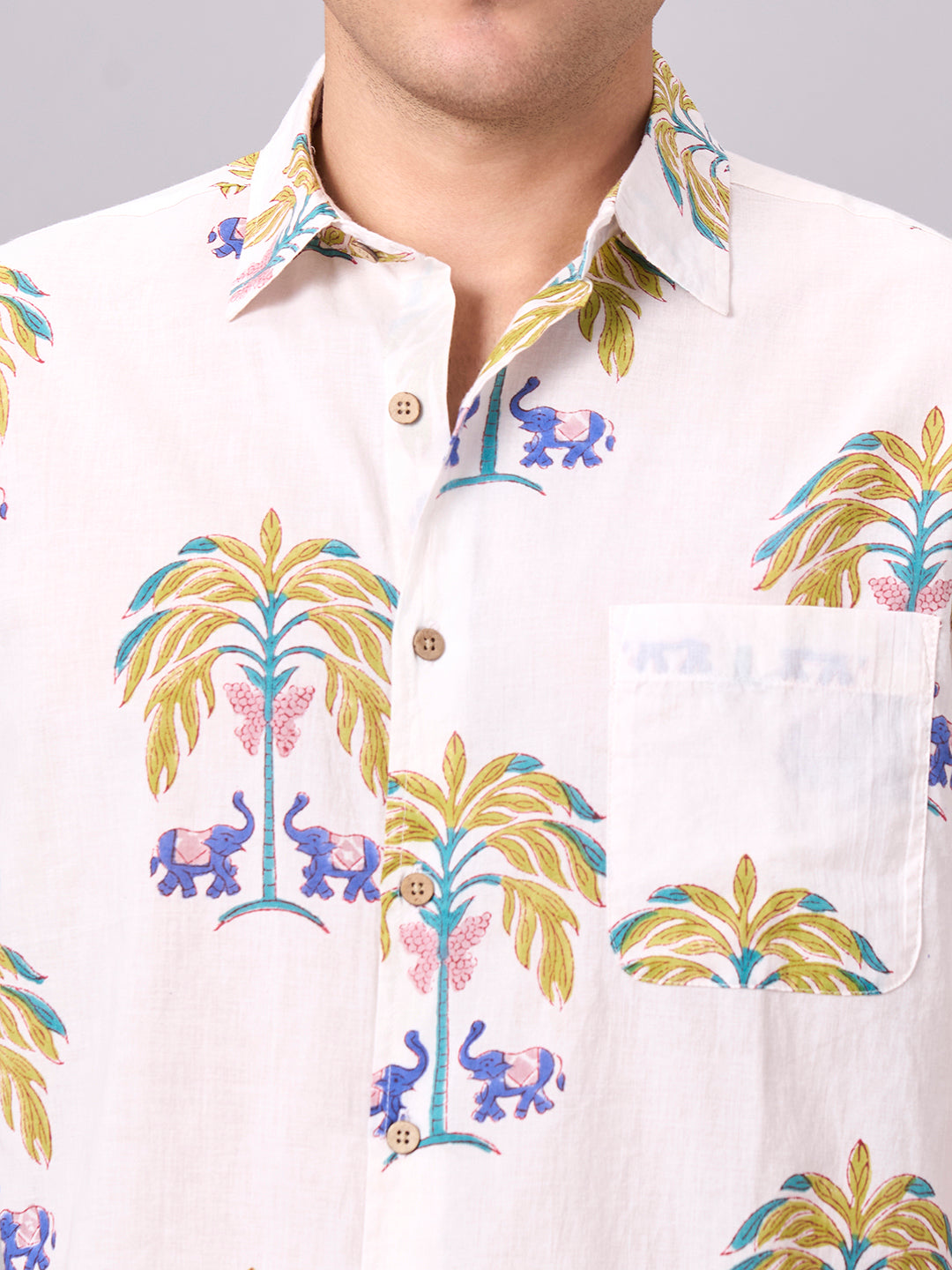Men's Natural 100% Cotton Regular Fit Shirt