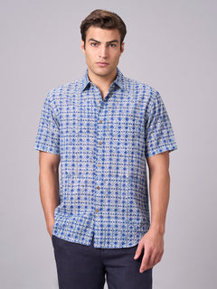 Men’s Cotton Regular Fit Short Sleeve Shirt Navy