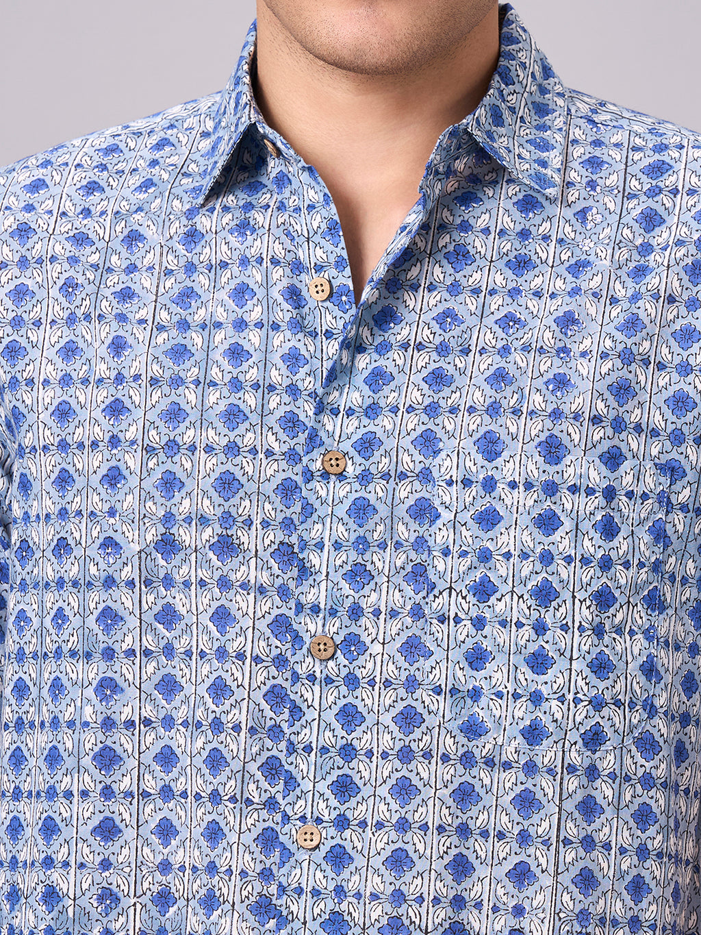 Men's Navy 100% Cotton Regular Fit Shirt