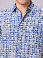 Men's Navy 100% Cotton Regular Fit Shirt
