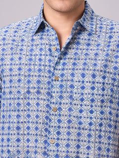 Men’s Cotton Regular Fit Short Sleeve Shirt Navy