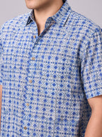 Men's Navy 100% Cotton Regular Fit Shirt