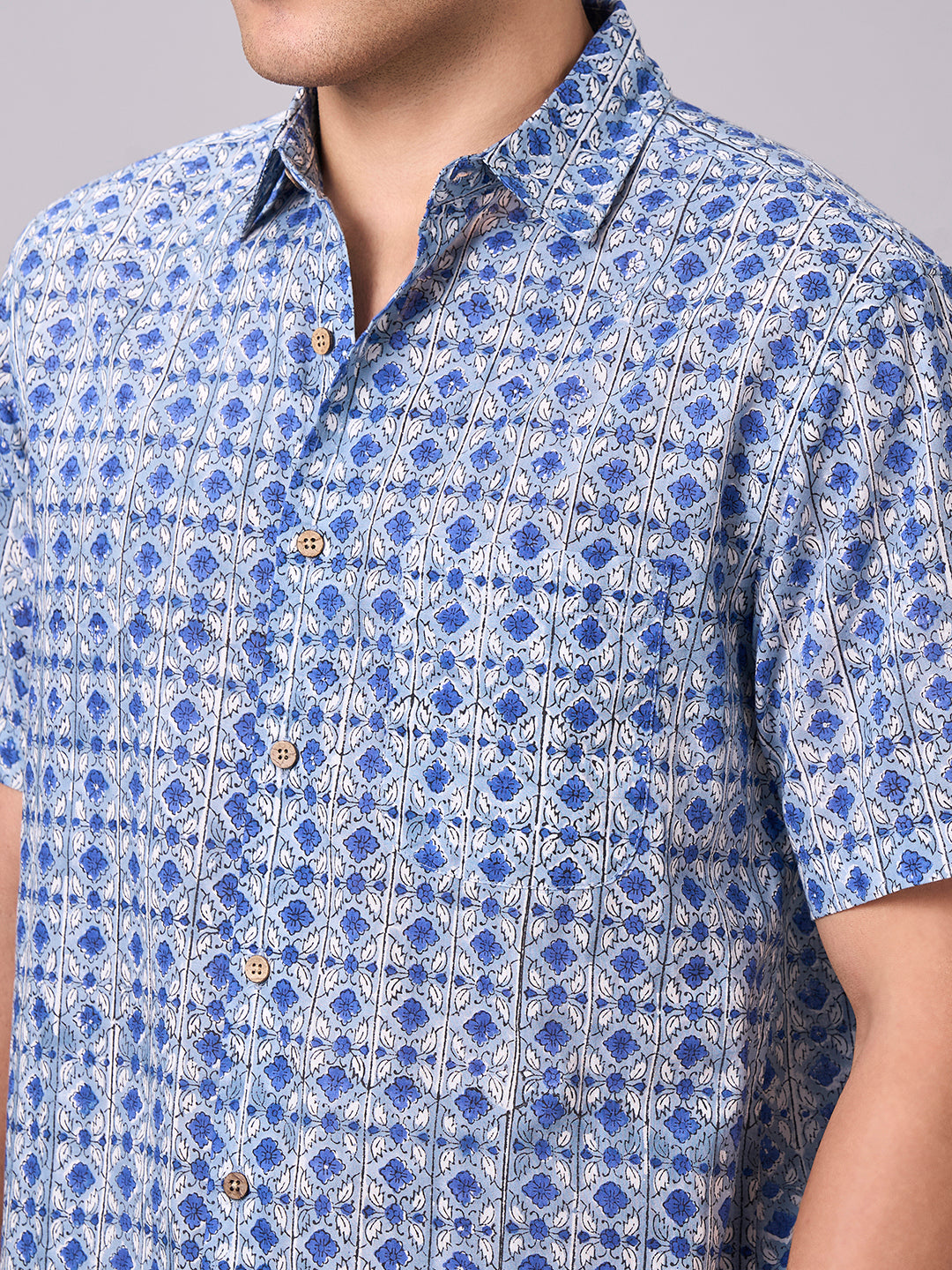 Men's Navy 100% Cotton Regular Fit Shirt