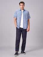 Men's Navy 100% Cotton Regular Fit Shirt