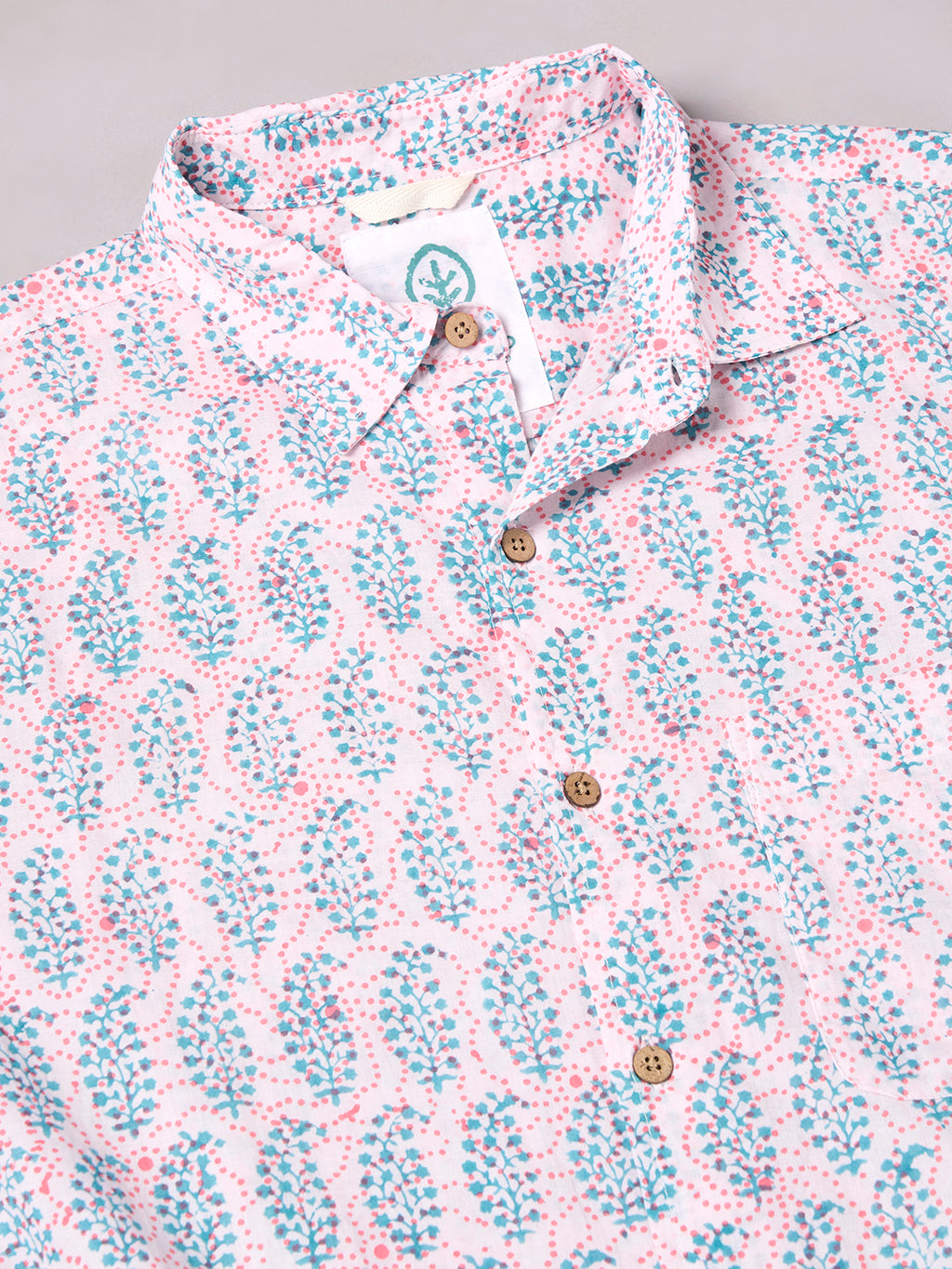 Men's Pink 100% Cotton Regular Fit Shirt