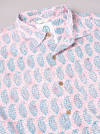 Men's Pink 100% Cotton Regular Fit Shirt