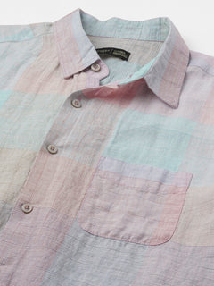 Men’s Linen Regular Fit Pastel Check Shirt Multi