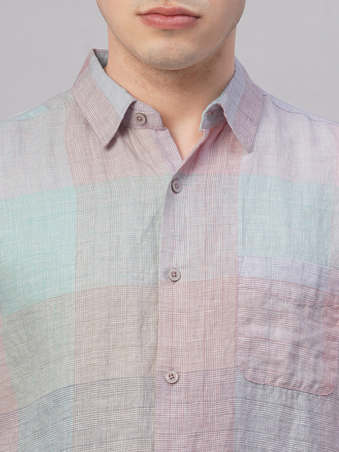 Men's Multi 100% Linen Regular Fit Shirt