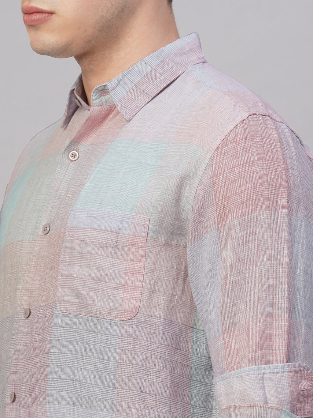 Men's Multi 100% Linen Regular Fit Shirt