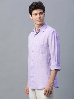 Men’s Linen Regular Fit Shirt Lilac