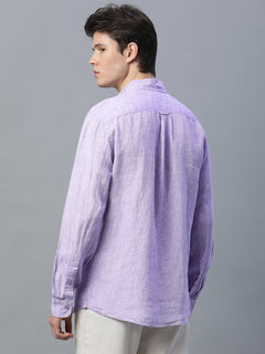 Men’s Linen Regular Fit Shirt Lilac