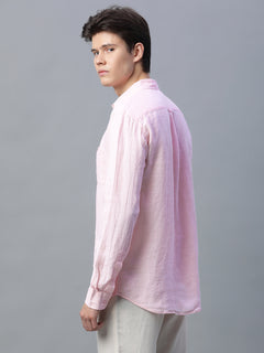 Men’s Linen Regular Fit Shirt Pink