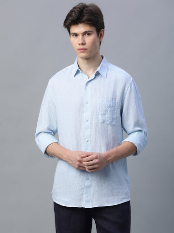 Men's Sky 100% Linen Regular Fit Shirt