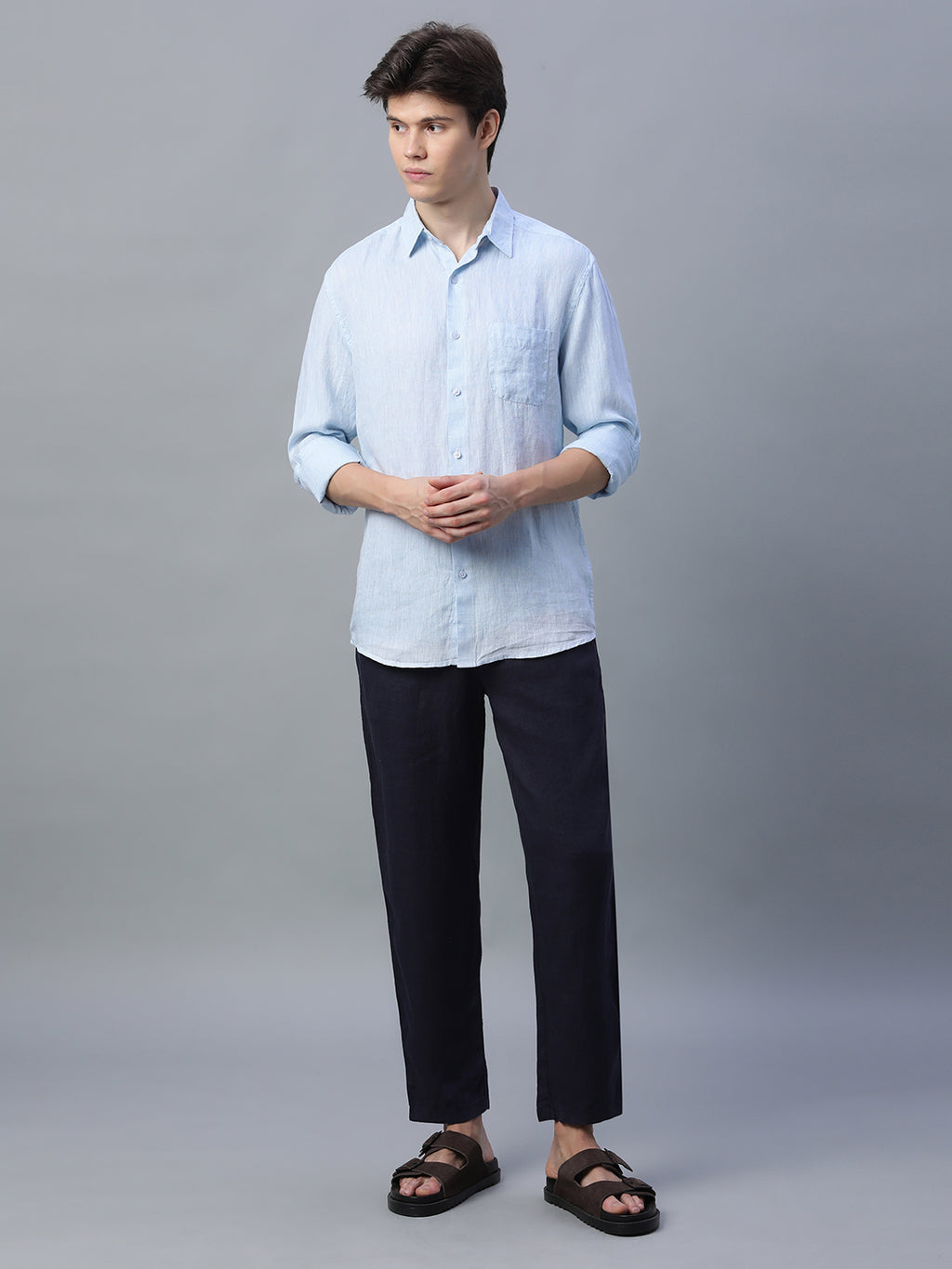 Men's Sky 100% Linen Regular Fit Shirt