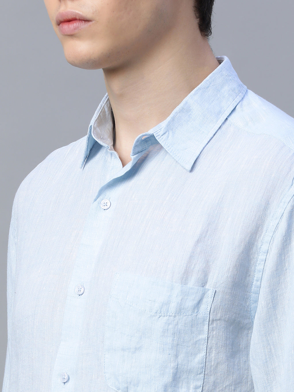 Men's Sky 100% Linen Regular Fit Shirt