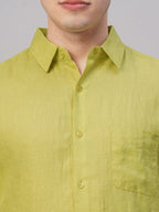 Men's Lemon 100% Linen Regular Fit Shirt