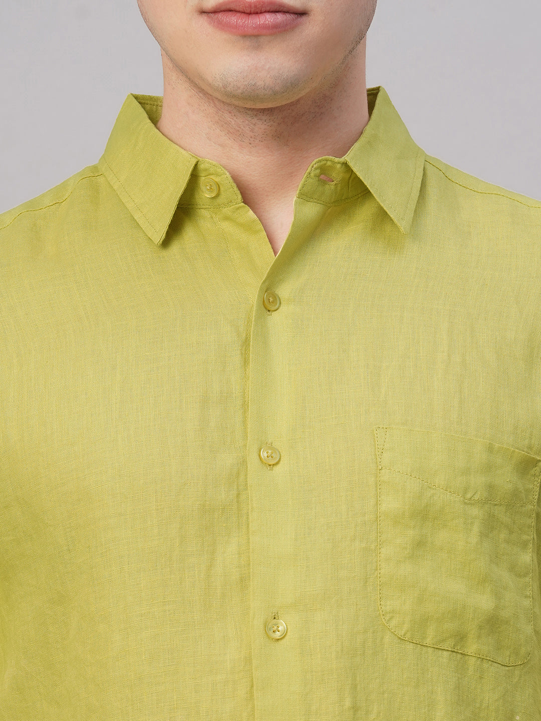Men's Lemon 100% Linen Regular Fit Shirt
