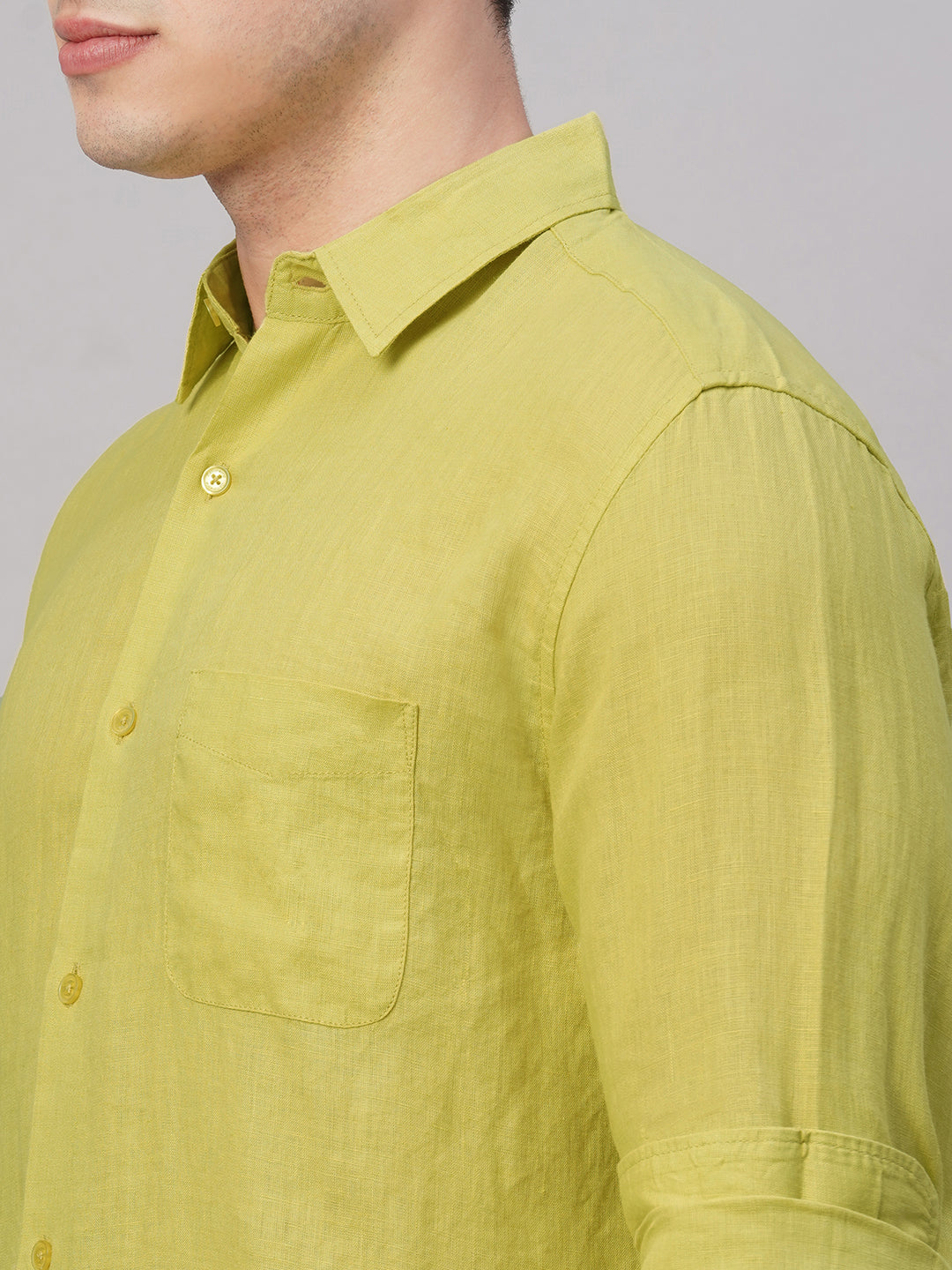 Men's Lemon 100% Linen Regular Fit Shirt