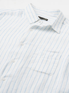 Men’s Linen Regular Fit Full Sleeve Shirt Blue