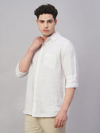 Men's Lilac 100% Linen Regular Fit Shirt
