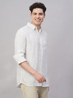 Men's Lilac 100% Linen Regular Fit Shirt