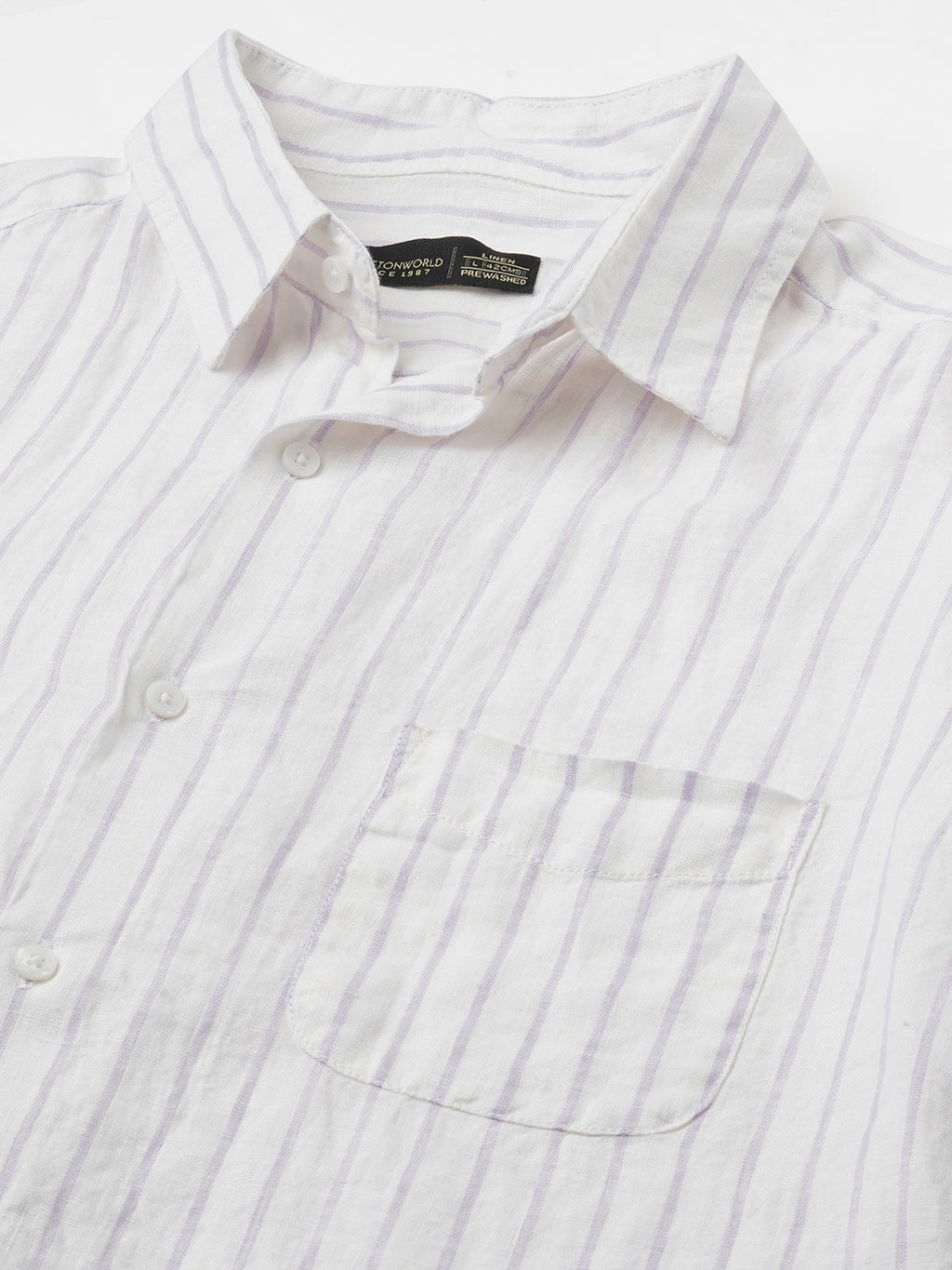 Men's Lilac 100% Linen Regular Fit Shirt