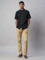 Men's Black Oxford 100% Cotton Regular Fit Shirt