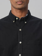 Men's Black Oxford 100% Cotton Regular Fit Shirt