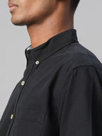 Men's Black Oxford 100% Cotton Regular Fit Shirt