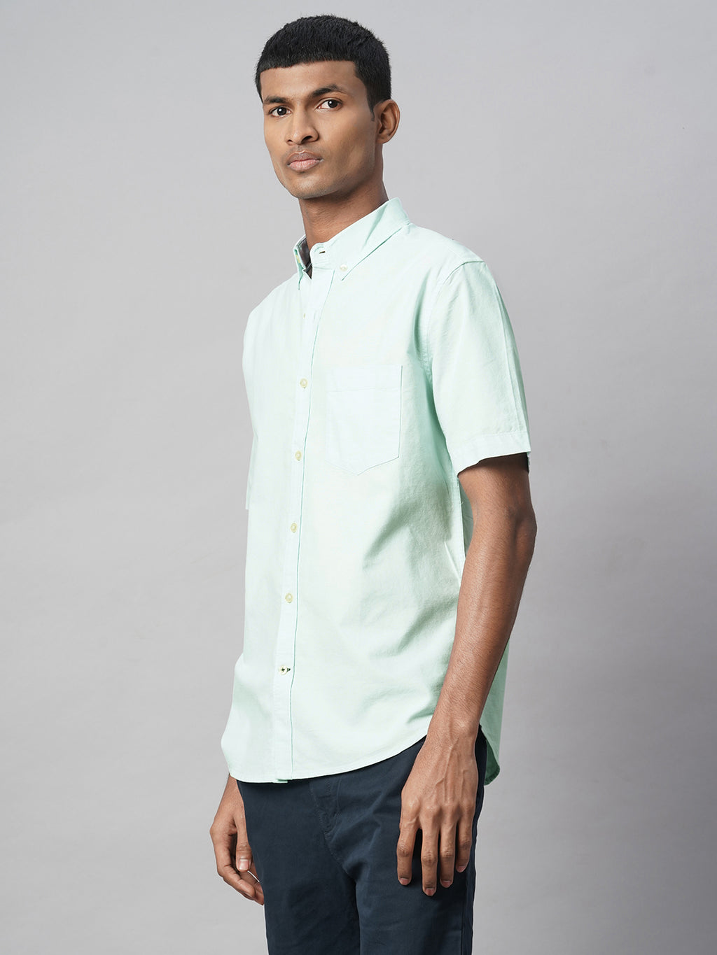 Men's Mint Oxford 100% Cotton Regular Fit Shirt