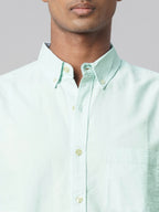 Men's Mint Oxford 100% Cotton Regular Fit Shirt