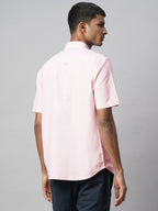 Men's Pink Oxford 100% Cotton Regular Fit Shirt