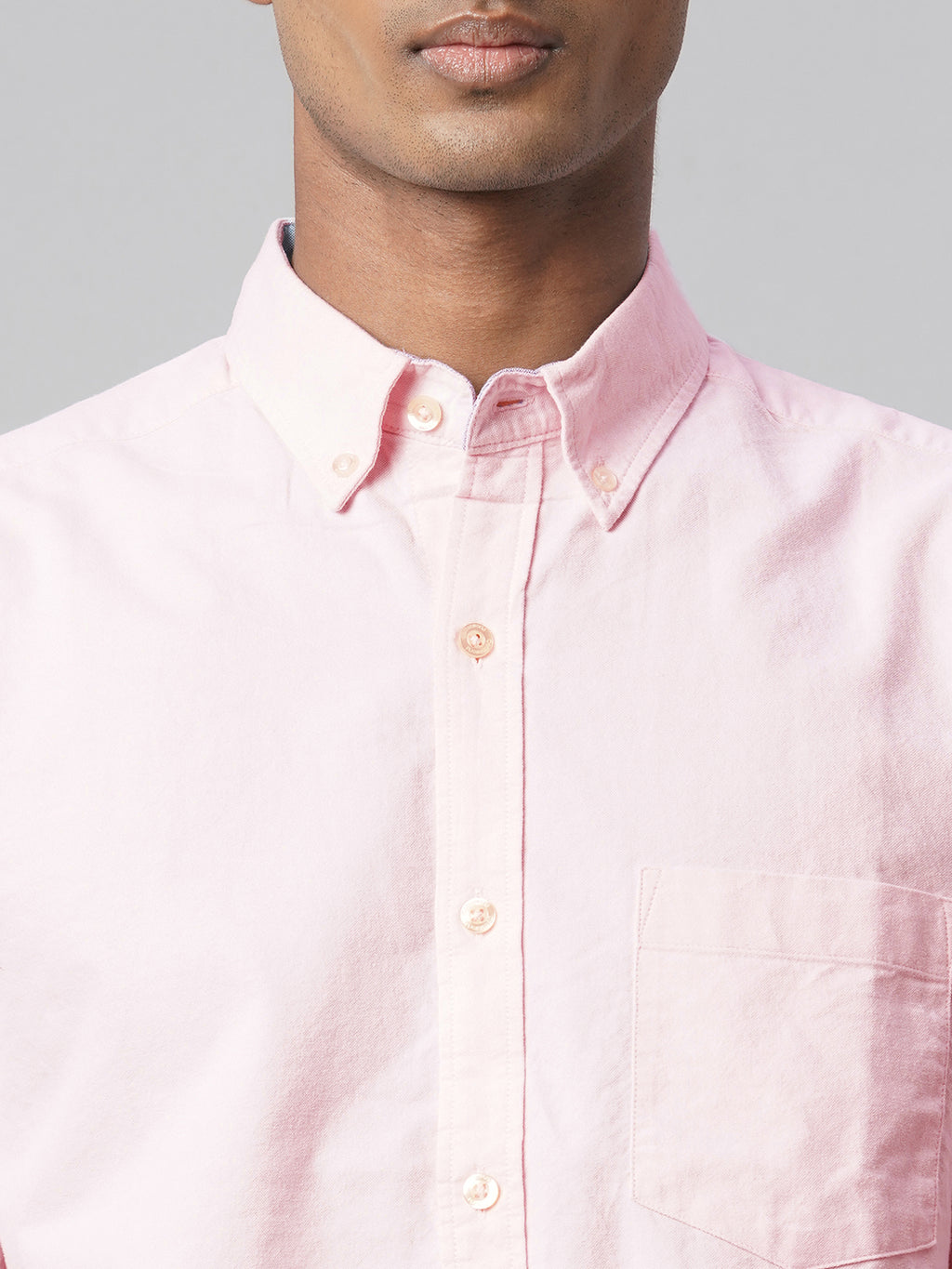 Men's Pink Oxford 100% Cotton Regular Fit Shirt