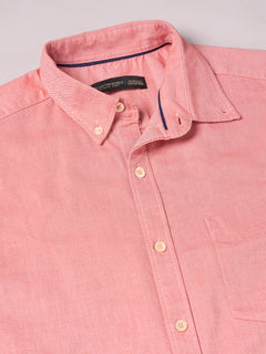 men's 100% cotton regular fit shirt brick – Buttondown Collar Half Sleeves
